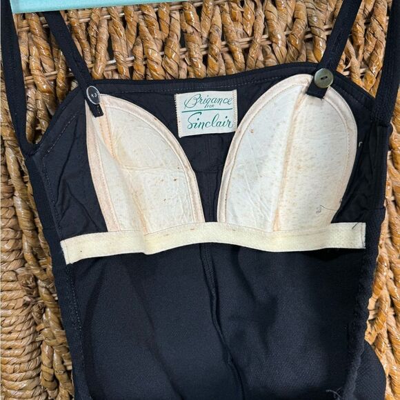 Tom Brigance for Sinclair Black One Piece Vintage 60s Swimsuit - Picture 5 of 11